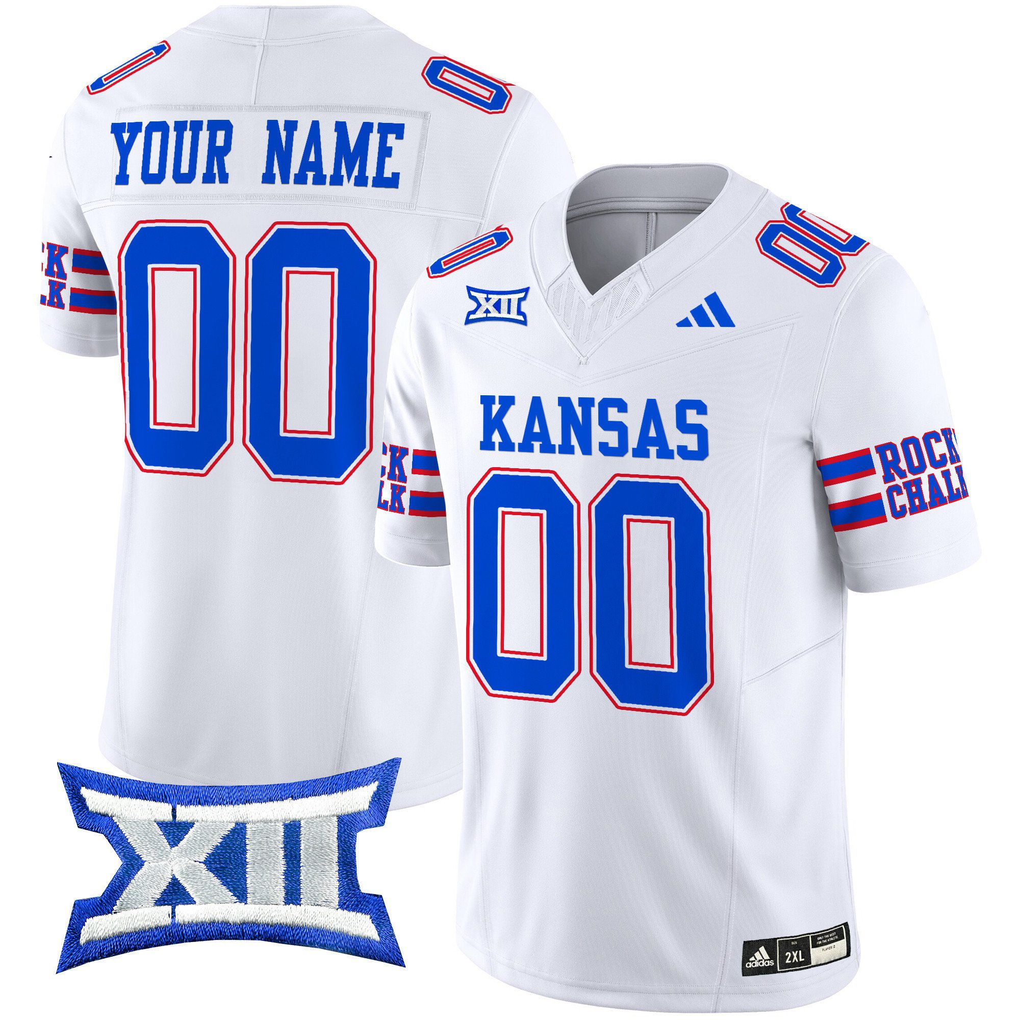 Men Kansas Jayhawks White 2024 Vapor Limited Custom NCAA Jersey